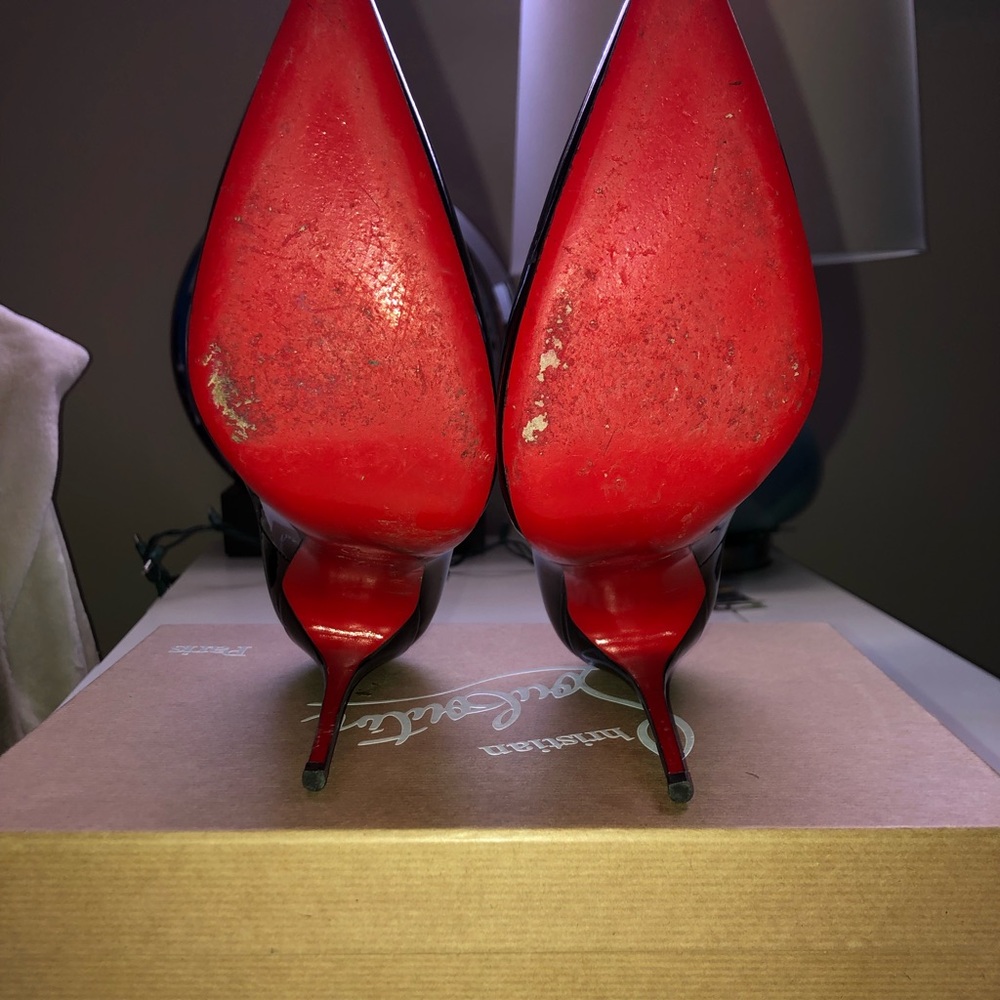 Christian Louboutin Black Patent Leather Heels - Picture 4 of 5
